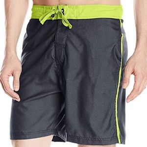 NWT Balboa Men's Contrast Waist Solid Swim Trunks